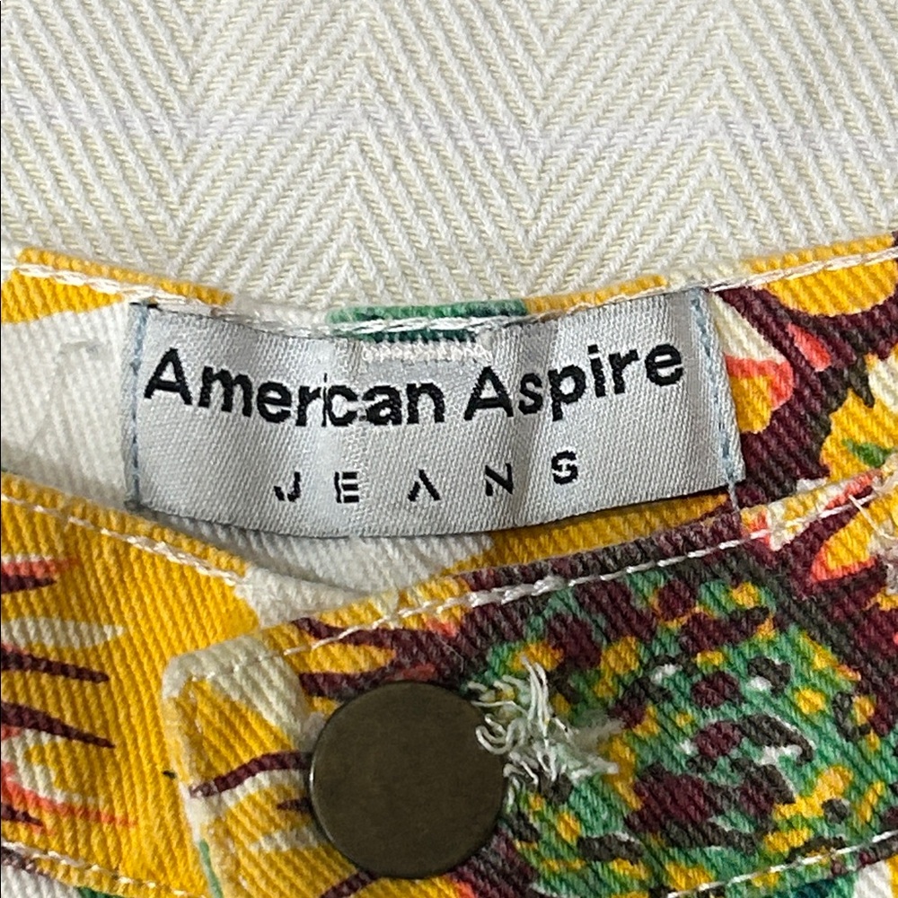 American Aspire Vintage Yellow Sunflower High-Waist Women’s Shorts size 26 🇺🇸 - Picture 2 of 6